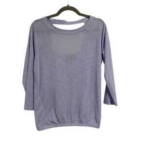 Athleta Clarity Long Sleeve Open Back Surplice Shirt Lavender Size‎ M